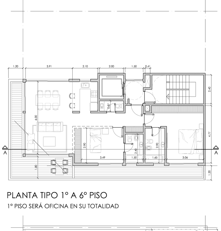 Planta tipo 1° a 6°