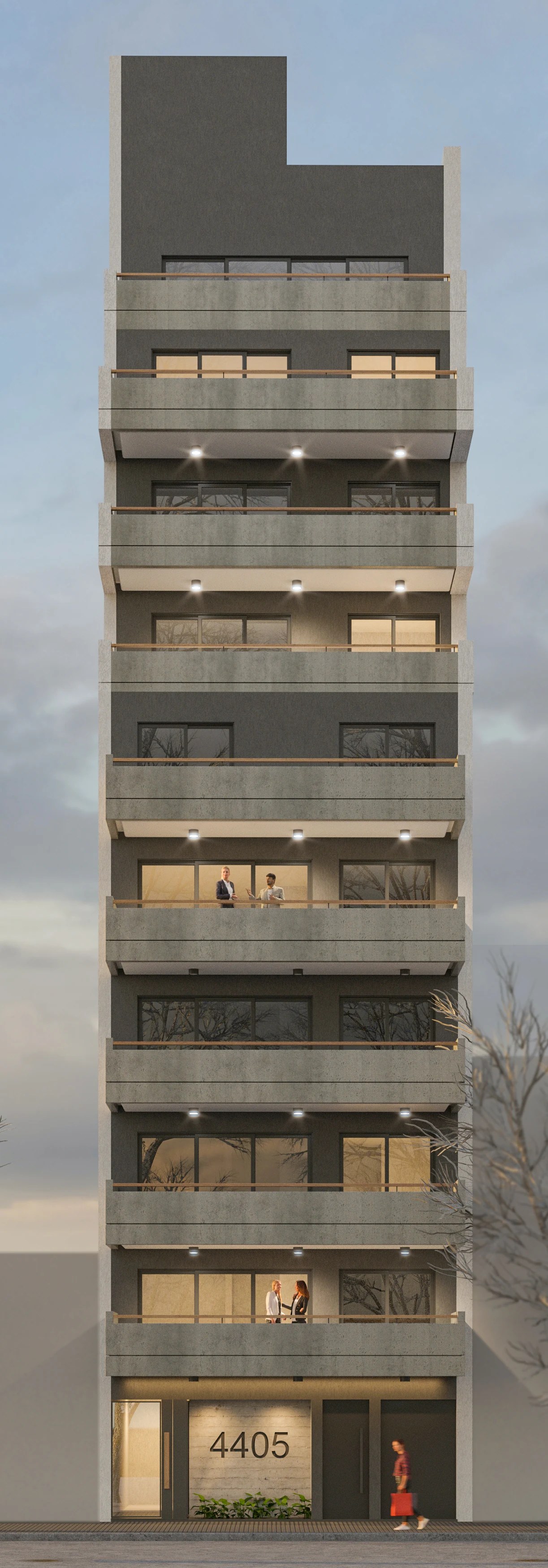 Acceso del edificio en Olazábal 4405
