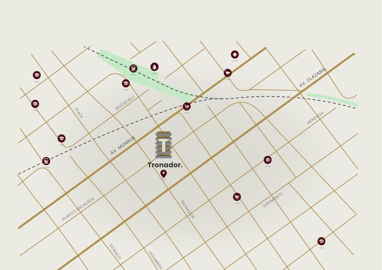 Mapa de ubicación de Tronador 2329 en Villa Urquiza