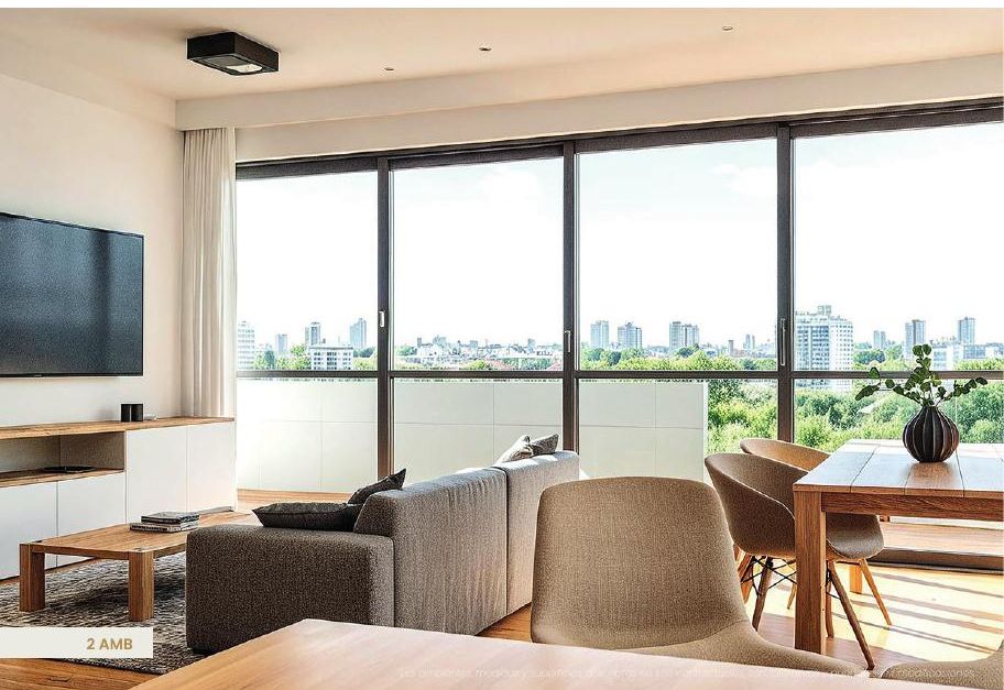 Living de 2 ambientes con vista abierta