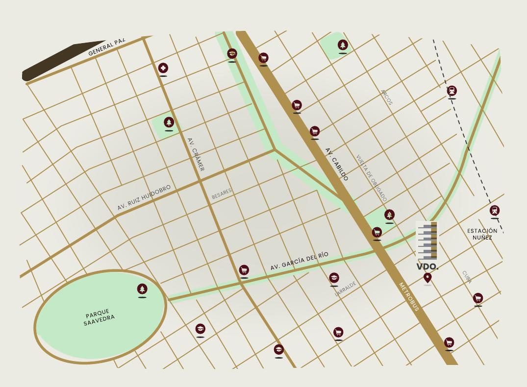Mapa de ubicación en Núñez